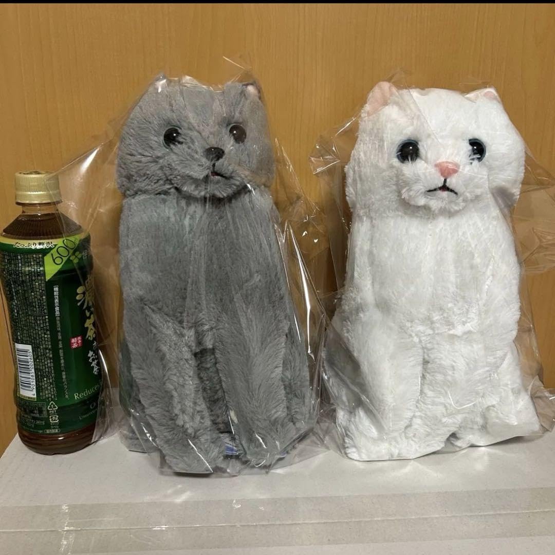 Amazon.co.jp: ほっこり猫 ごま助 白 グレー 2種セット ぬいぐるみ